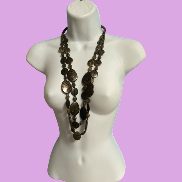 Boho Tribal Multi-Layered Chunky Beads Ethnic Inspired Necklace - Picture 3 of 6